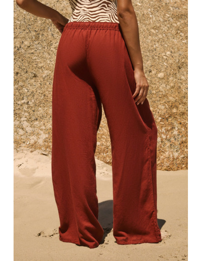 Pantalon fluide élastiqué,Pantalon fluide élastiqué;${refinementColor}