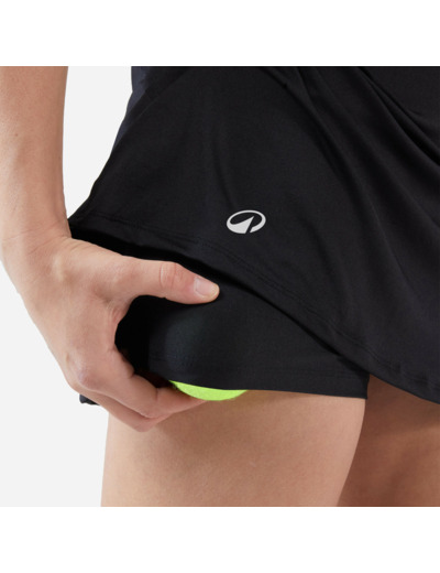 Jupe tennis dry femme - Essentiel 100 noir