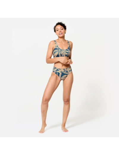 Haut de maillot brassière surf Femme - Aurely palmer bleu