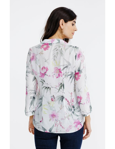 Chemise imprimé fleur et papillon