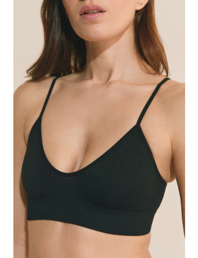 Soutien-gorge brassière col V,Soutien-gorge brassière col V;${refinementColor}