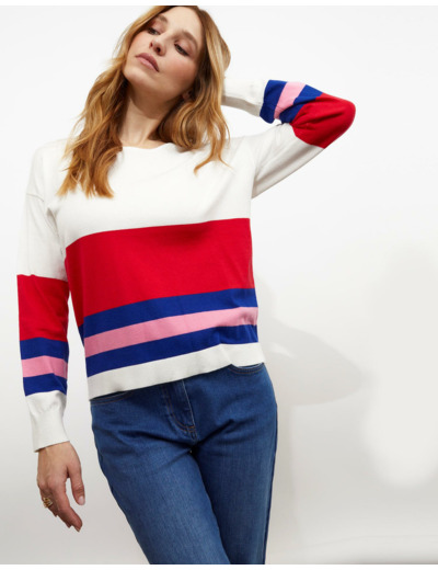 Pull marinière rayé MULTICOLORE Femme