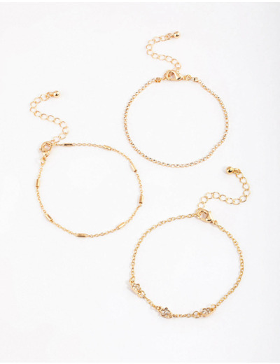 Gold Cup Chain & Flower Bracelet Pack