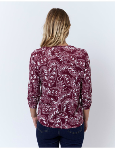Top manches longues imprimé ROUGE Femme
