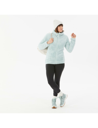 Polaire de randonnée chaude femme, NH500 vert