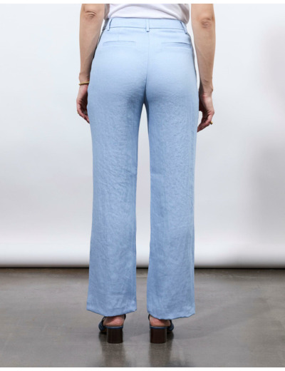 Pantalon long droit uni BLEU CIEL Femme