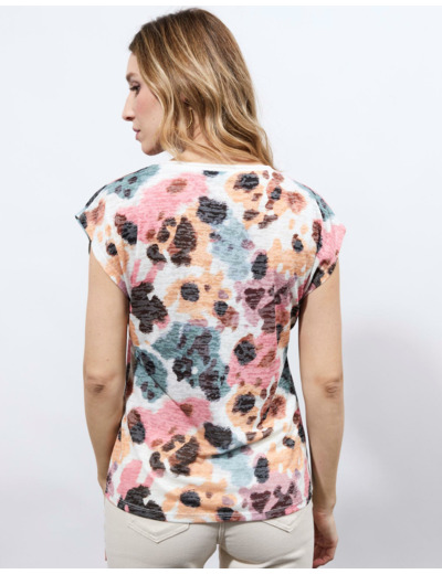 T-Shirt manches courtes imprimé BLANC Femme