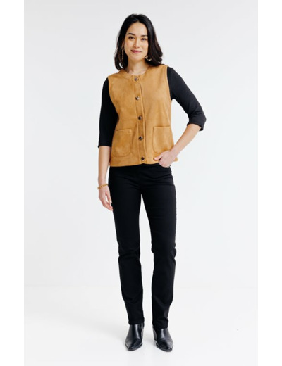 Gilet sans manches en suédine