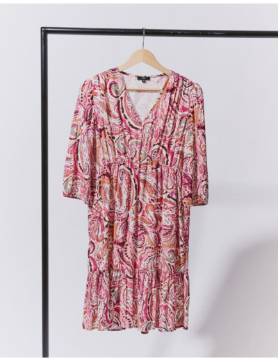 Robe courte imprimée ROSE