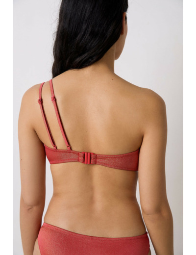 Brassière asymétrique haut de maillot irisé