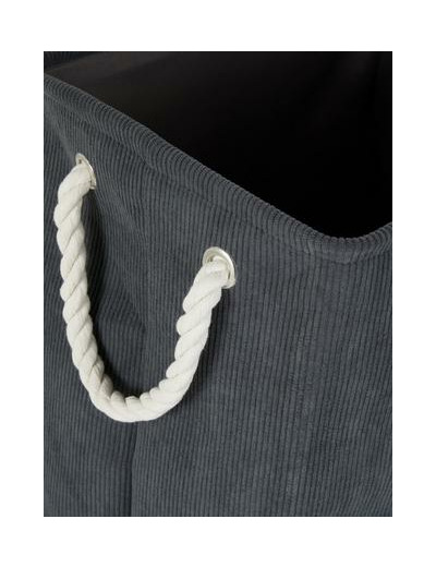 Panier à linge carré en velours côtelé