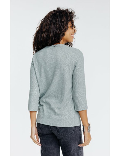 Tee-shirt jacquard manches 3/4