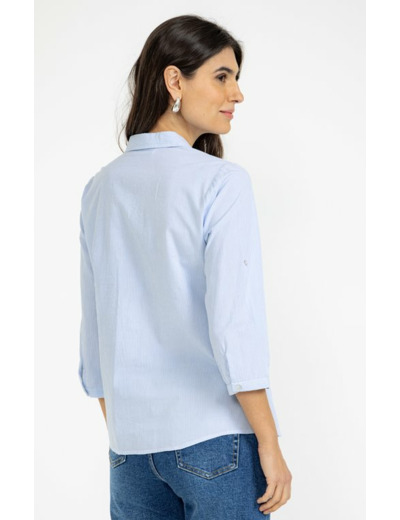 Chemise rayée brodée