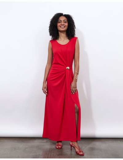 Robe longue unie ROUGE