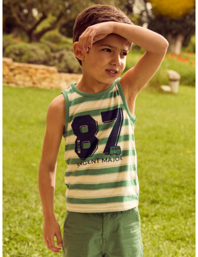 Débardeur à rayures vertes Garçon