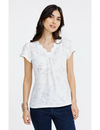 Tee-shirt imprimé foil manches courtes