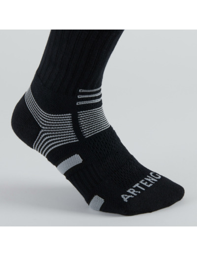 CHAUSSETTES DE SPORT HAUTES ARTENGO RS 560 NOIR GRIS LOT DE 3