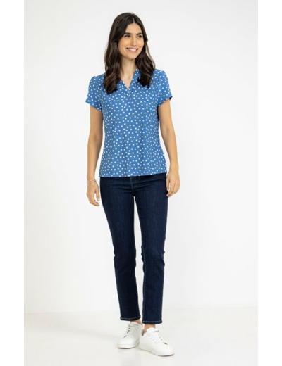 Tee-shirt imprimé pois manches courtes