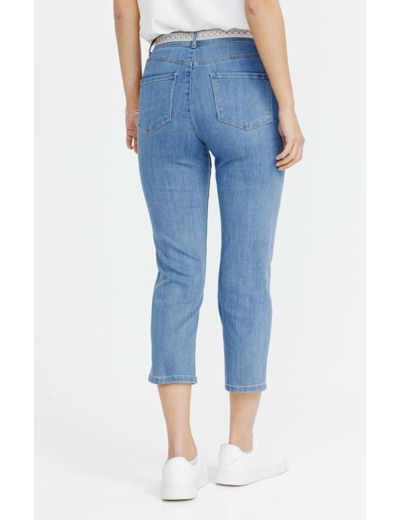 Corsaire denim avec ceinture fantaisie