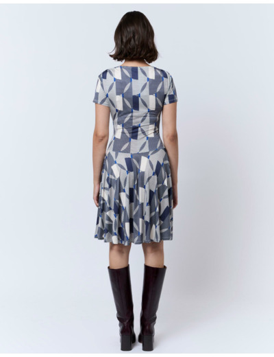 Robe courte imprimée BLEU