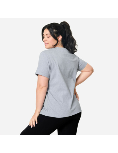 T-shirt fitness femme coton à partir de matière recyclée, bleu