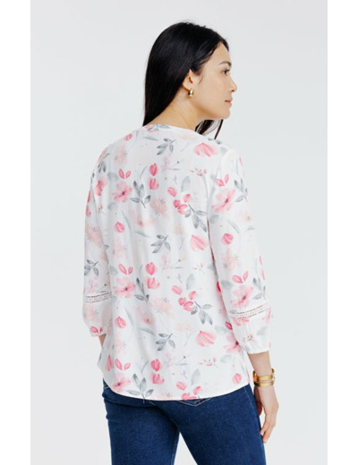 Blouse boutonnée imprimé fleuri