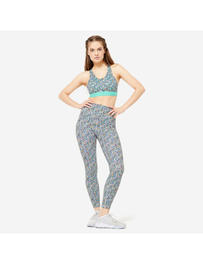 Legging taille haute fitness cardio femme imprimé