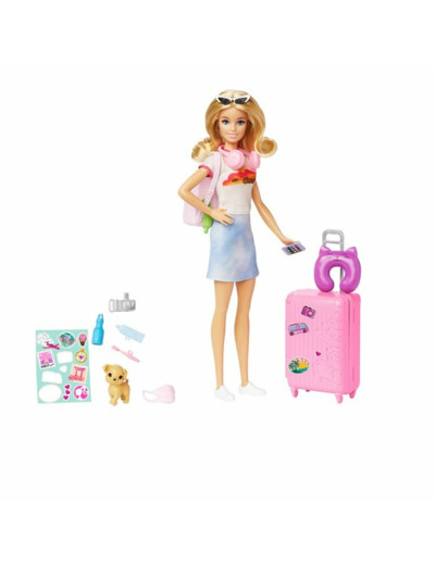 BARBIE - COFFRET POUPÉE MALIBU EN VOYAGE