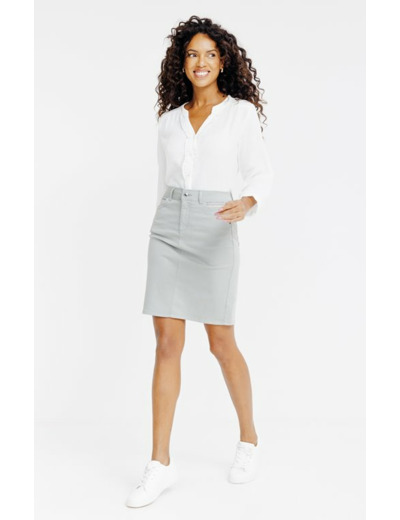 Jupe genoux en coton viscose