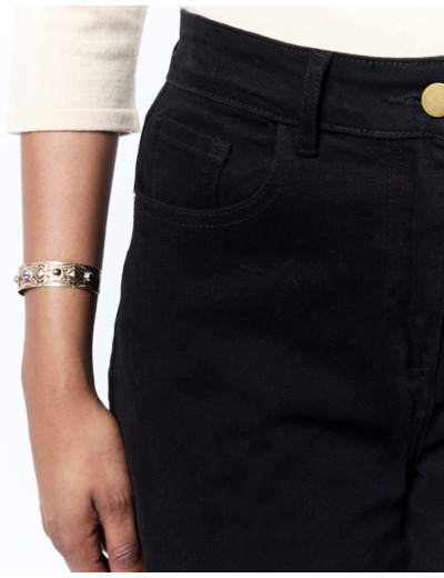 Pantalon long uni NOIR Femme