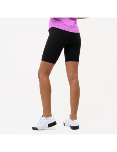 Short cycliste coton femme, noir