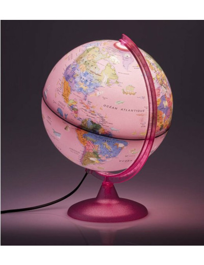 GLOBE LUMINEUX ZOO ROSE 25 CM