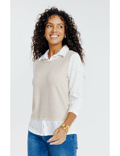 Tee-shirt 2-en-1 manches 3/4