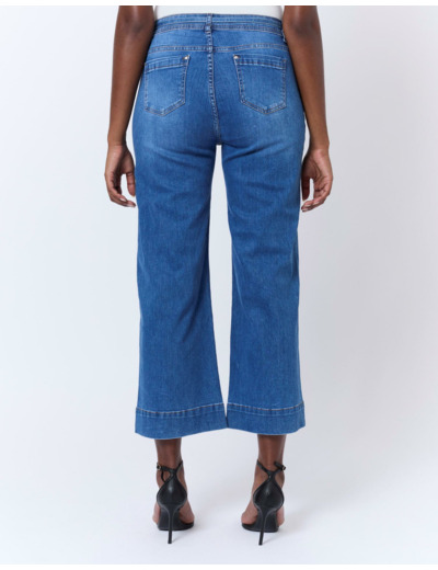 Jean cropped en denim BLEU CLAIR Femme