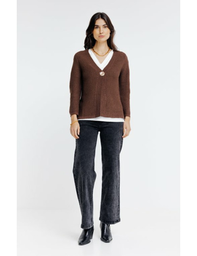 Cardigan maille fantaisie