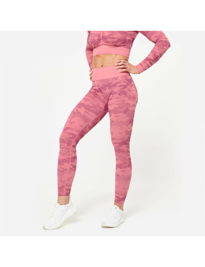 Legging sans couture femme, rose