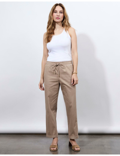 Pantalon 7/8 Barrel uni BEIGE Femme