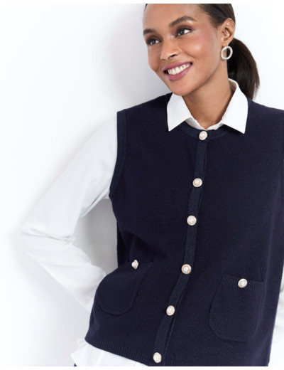 Gilet court uni MARINE Femme