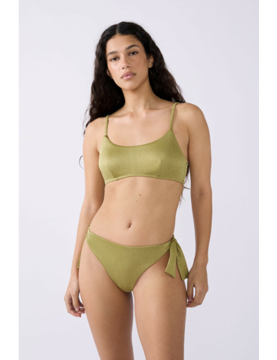 Brassière haut de maillot à nouer pailleté,Brassière haut de maillot à nouer pailleté;${refinementColor}