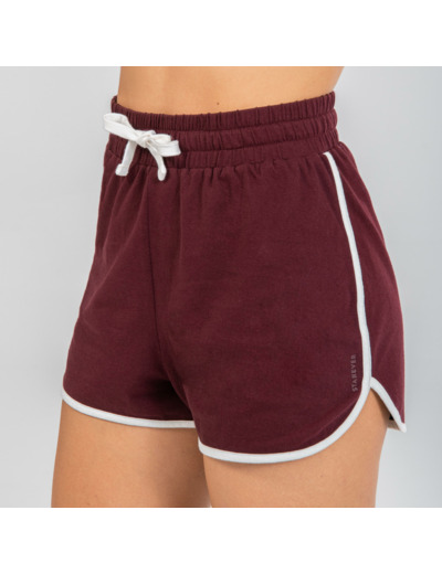 Short de danses urbaines taille haute bordeaux foncé femme