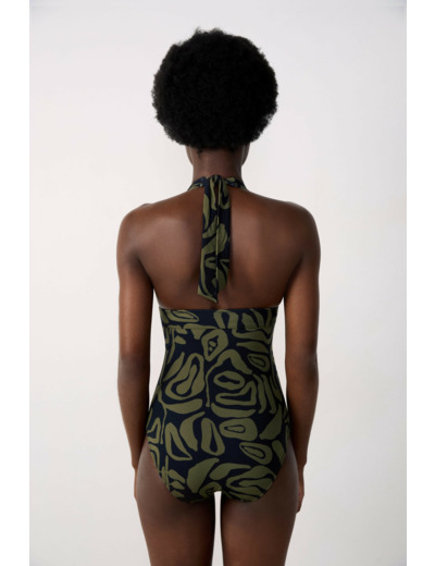 Maillot de bain 1 pièce gainant à motif
