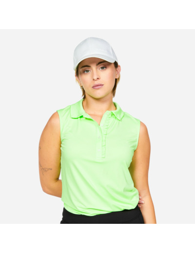Polo débardeur golf sans manches Femme - WW 500 vert fluo