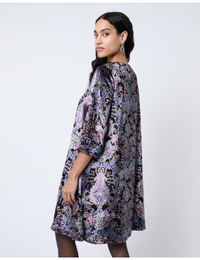 Robe courte imprimée NOIR