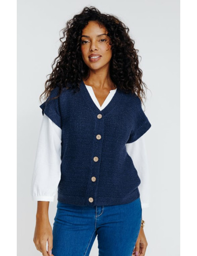 Cardigan maille brillante