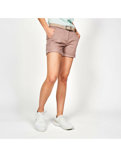 Short chino golf en coton femme, MW500 marron