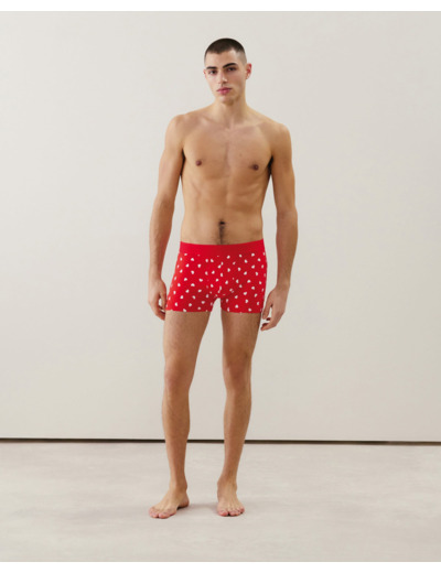 Boxer en coton à motifs coeur