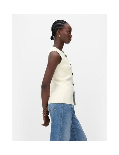 Gilet de costume en maille à boutons dorés