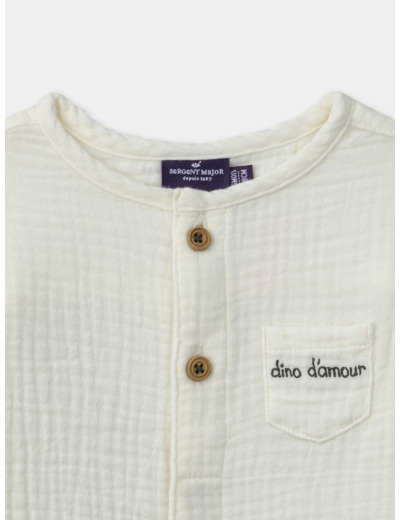Chemise brodée dinosaure