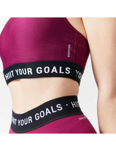 Brassière bretelles fines croisées maintien léger Femme, Violet